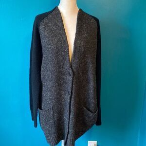 rubbish Black & Gray Long Cardigan Size XL